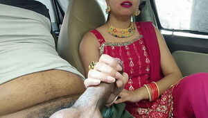 Cute Desi Indian Beautiful Bhabhi Gets Fucked with Huge Dick in car outdoor risky public sex.